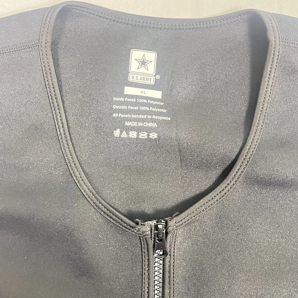 US‎ Army Vest Mens XL Black Compression Performance Military Workout Full Zip